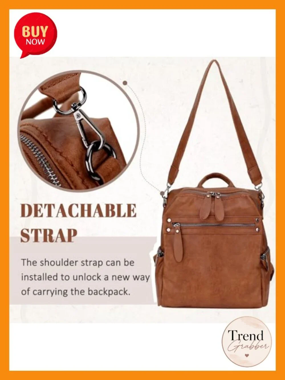 Faux Leather Mini Backpack Purse for Women, Convertible Shoulder Bag, Fits